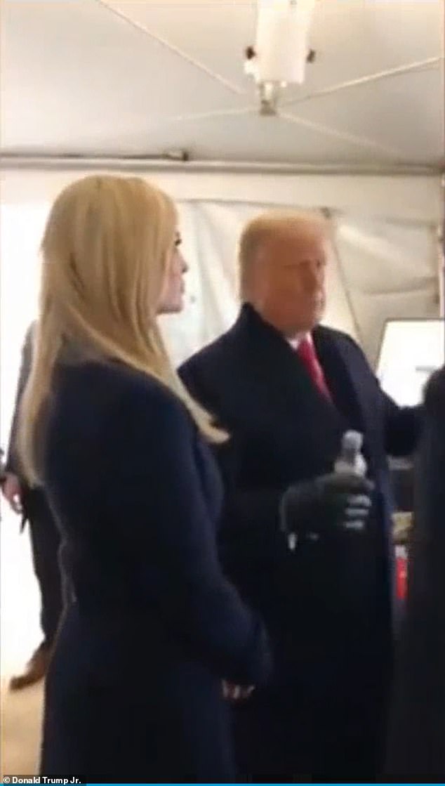 Ivanka Trump with her father Donald Trump at his rally in front of the White House on January 6