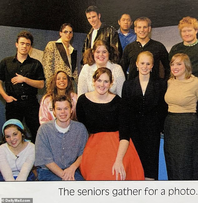 Brinton (bottom left, second from left) also appeared in a high school production of Grease and Quiet Summer, a comedy play about a man who decides to spend his summer trying to become president of a local country club.