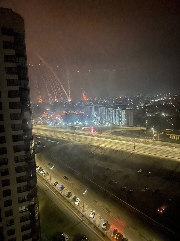 The rockets rained down Kiev in the early hours of Friday