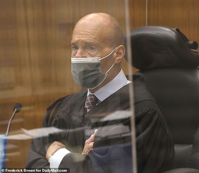 Judge Derek G. Johnson presides over the hearing in Orange County Supreme Court