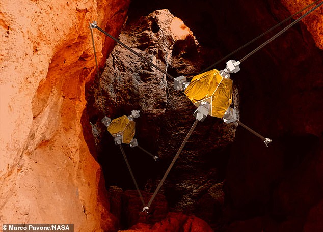 ReachBot: A small robot for large mobile manipulation tasks in the Martian cave environment may one day be sent to crawl through the caves of Mars in search of suitable habitats