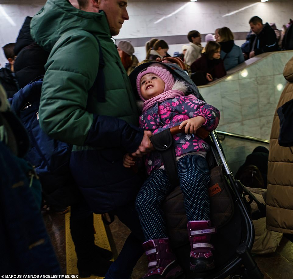 Terrified Ukrainians seek refuge in Kharkiv subway in haunting echoes