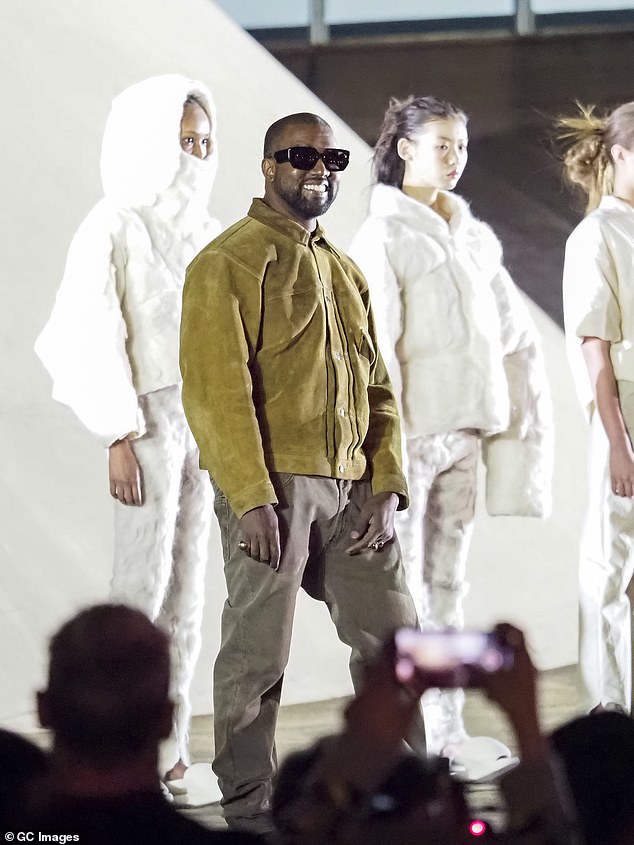 Designer: In 2015, he also launched the Yeezy clothing line, with some of the biggest names in fashion and showbiz front row at the opening of the Yeezy Season One show (pictured in 2020).