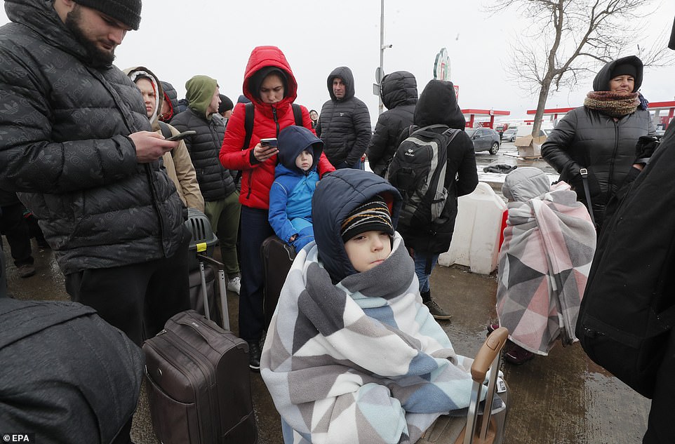 More than three million Ukrainians fled as a result of the attack, according to the UN.  Border crossing with Romania near the city of Chernivtsi, Ukraine, March 10.