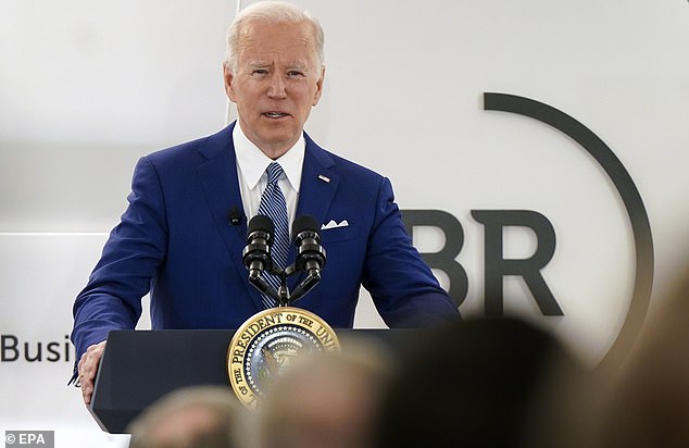 President Biden and his advisers have consistently rejected the idea of ​​a NATO-imposed no-fly zone over Ukraine.  Biden pictured on Monday