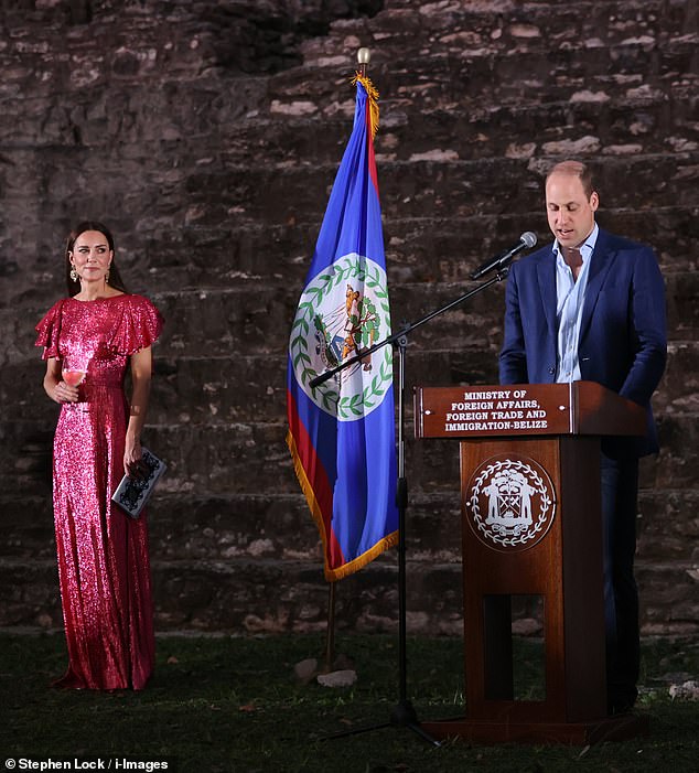 During the reception, Prince William spoke in front of the Mayan ruins and spoke out against the conflict in Ukraine, saying 