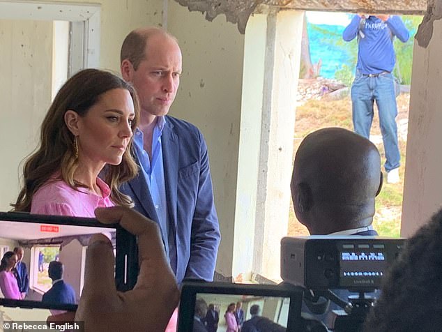 The Duke and Duchess hear people come together to support each other during an incredibly difficult time in the aftermath of Hurricane Dorian (pictured at Daystar Evangelical Church)