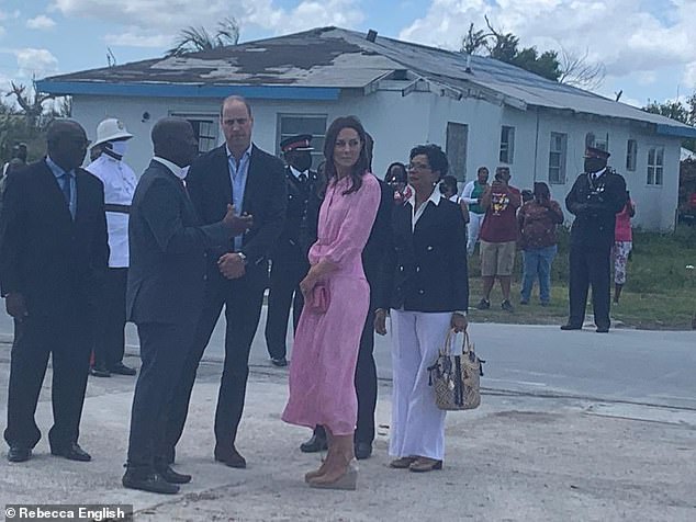 The Duke and Duchess during a visit to Daystar Evangelical Church in the Bahamas.