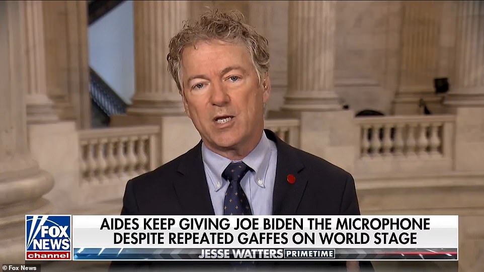 Rand Paul told Fox News Monday he was concerned about Biden's use of a 