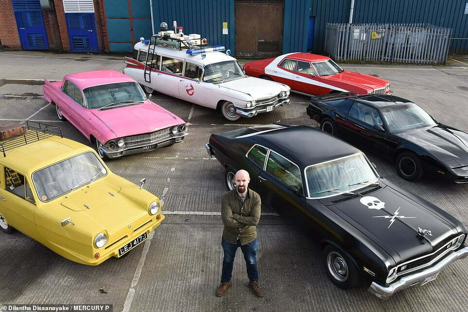 The 42 year old movie fan shows off his motorcade of eight