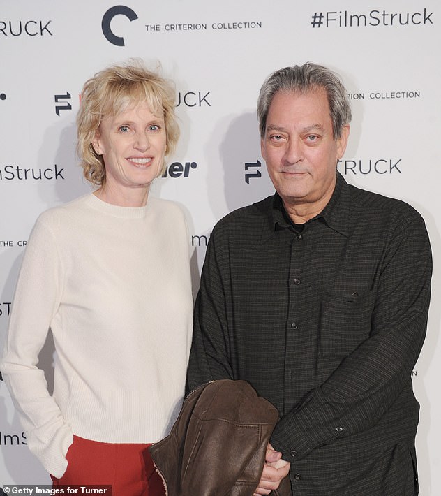 Paul Auster's second wife Siri Hustvedt, left, who is also a writer, never talks about her stepson Daniel.  The couple is pictured in 2016