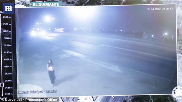 The Nuevo León Attorney General's Office released a video Wednesday showing Debanhi Escobar walking past a trucking company on the morning of April 9, just before entering a motel where she stayed on April 21