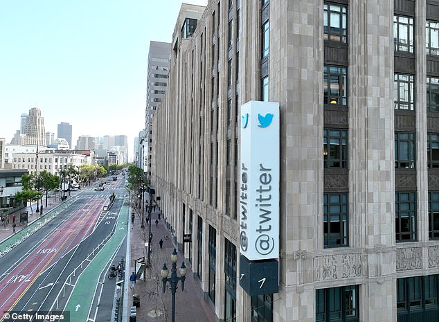 The Twitter headquarters can be seen in San Francisco.  Twitter employees expressed fears of upcoming layoffs at a staff meeting on Friday afternoon