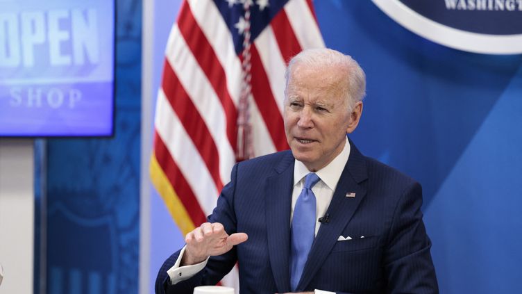 US President Joe Biden, April 28, 2022, at the White House (USA).  (ANNA MONEYMAKER/GETTY IMAGES NORTH AMERICA/AFP)