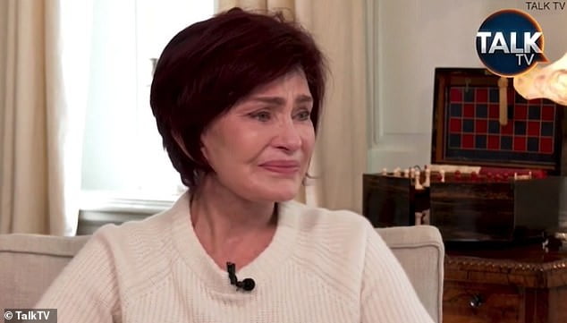 Sharon Osbourne breaks down in tears as she rushes home