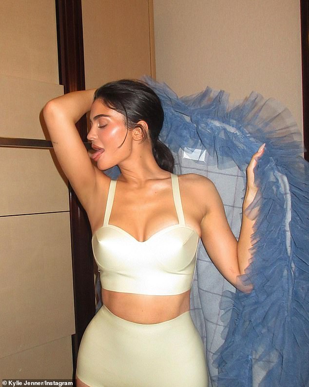 Kylie Jenner has a Cinderella moment in a baby blue