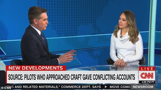 She told Jim Acosta that fighter pilots reported that the object was interfering with their communications and appeared to have no propulsion system