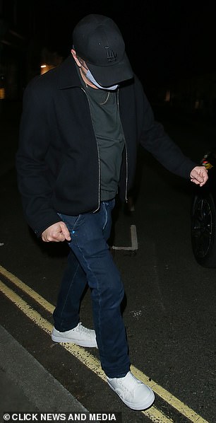 Club: They were photographed at his pre-BAFTA party on Saturday night leaving the Chiltern Firehouse within minutes