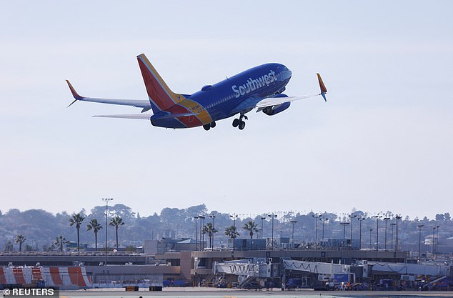 The FedEx plane climbed back into the sky from the 128-passenger Southwest flight, which continued its takeoff toward Cancun.