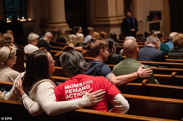 Boxes of tissues were placed at the end of each bench.  They were a much-needed addition to the short service as people came to church with tears in their eyes