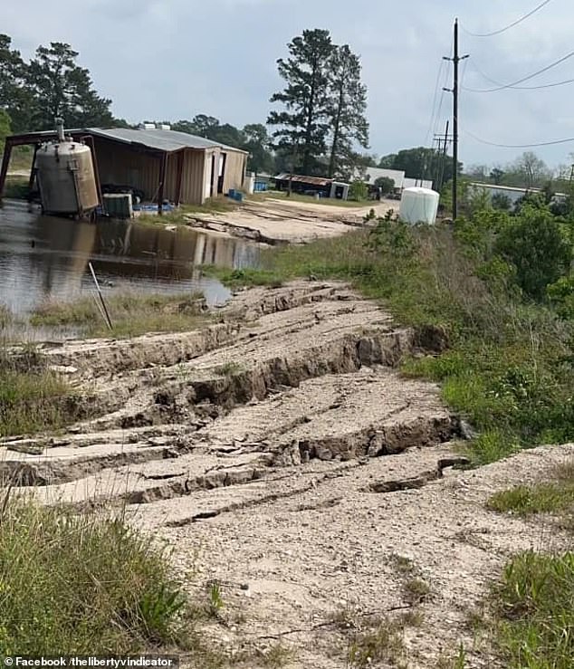 The bottom near the edge of the sinkhole could be seen as it fell into the earth