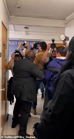 A terrified Gaines, 22, was forced to barricade herself in a room on the campus of San Francisco State University Thursday after a group of activists ambushed her