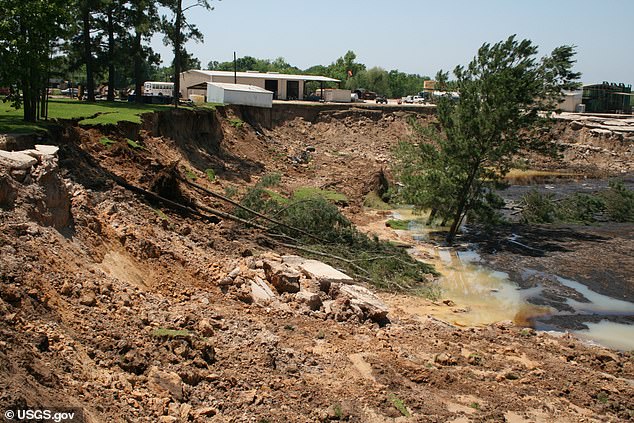 The gigantic sinkhole in Texas which first appeared in 2008