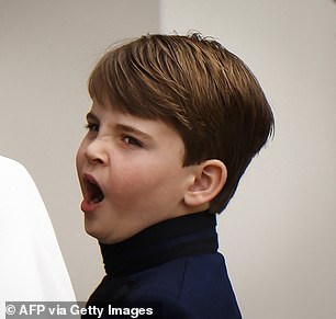 The fourth in line to the throne, looking regal in a tailored outfit, looked disinterested as he yawned throughout the ceremony