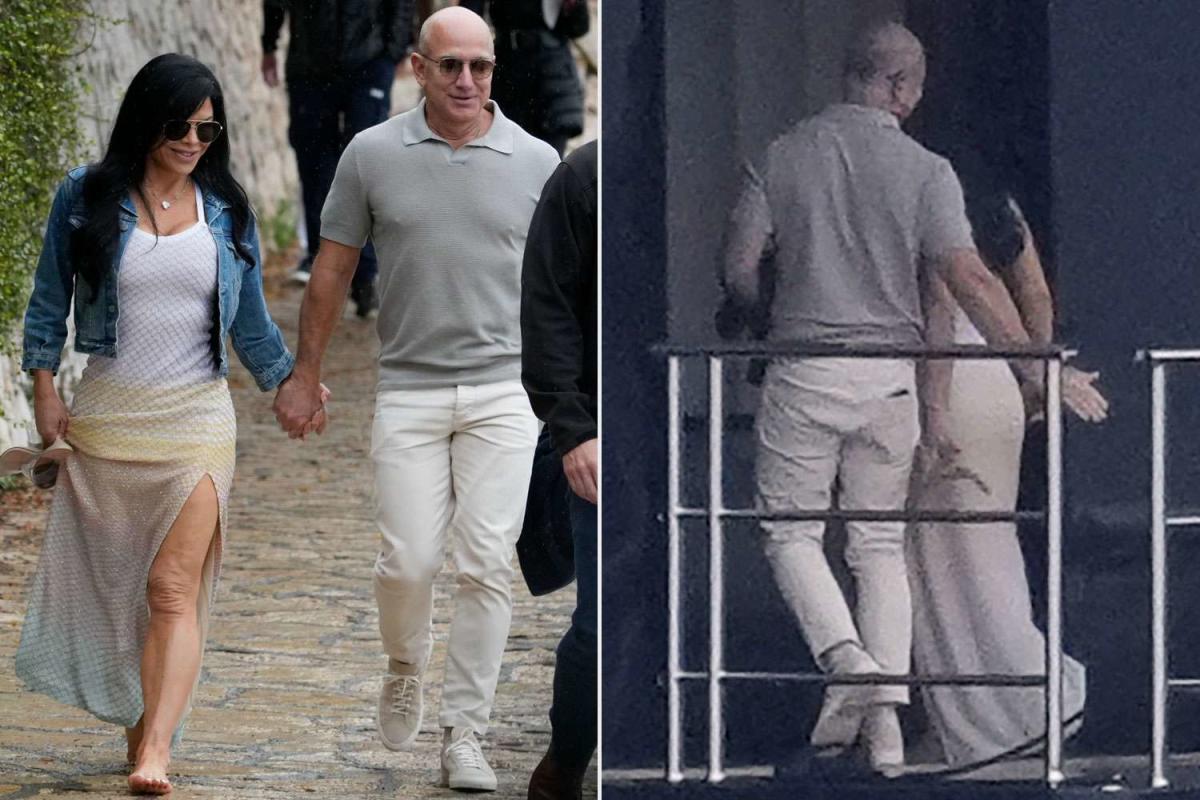 1684630255 Jeff Bezos slaps Lauren Sanchez on the butt while vacationing