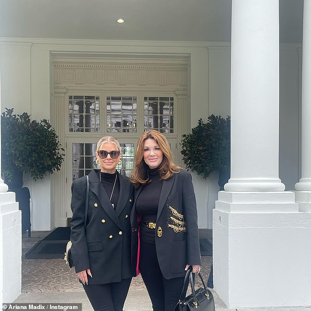 With the boss: In another shot, she posed with Vanderpump owner and boss Lisa Vanderpump