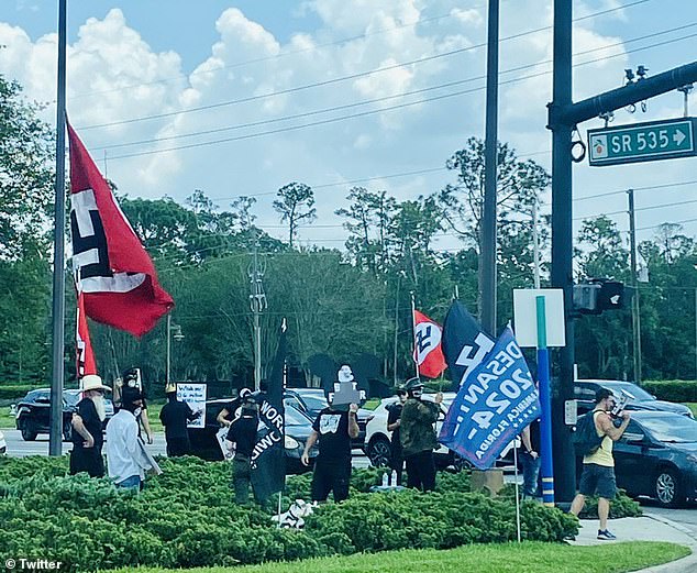 The Orange County Sheriff's Office said officers responded to the demonstration, which broke up after about two hours with no arrests made