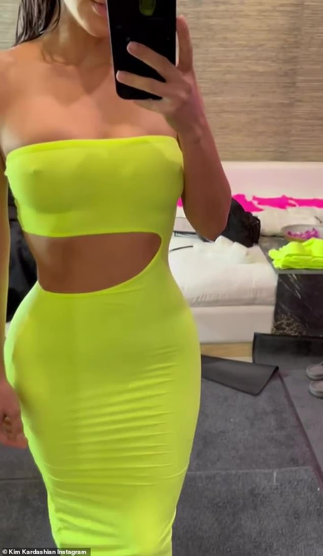 Ready to wear: Kim gushed about how much she loved SKIMS' new neon looks