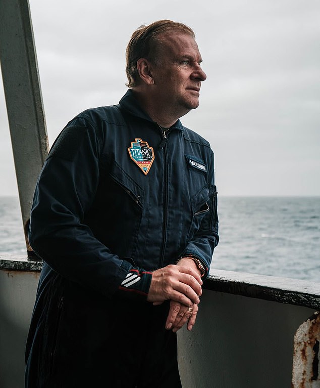 Among the expedition's participants is billionaire Hamish Harding (pictured), CEO of Action Aviation in Dubai.  He excitedly posted on social media that he was there on Sunday