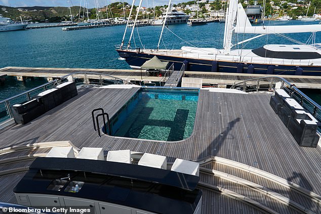 The yacht is outfitted with numerous lavish amenities worthy of her billionaire owners