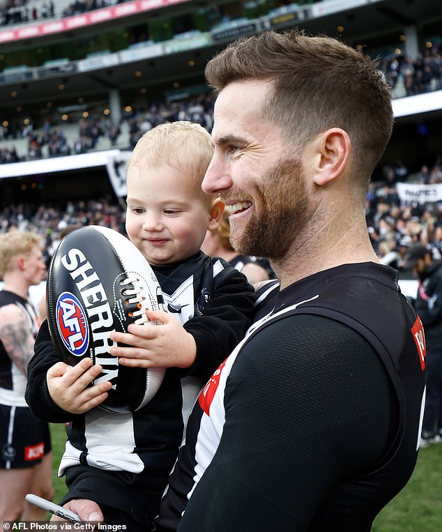 Despite having just won a game for his side, the Collingwood Magpies, against the Adelaide Crows, the 32-year-old's attention was focused solely on his overall victory