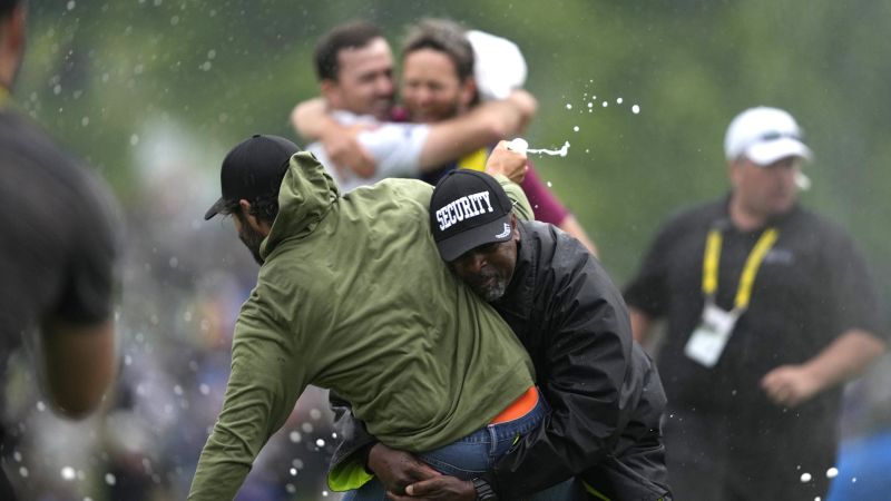 Golfer Adam Hadwin mistakenly equalized by security guards while celebrating