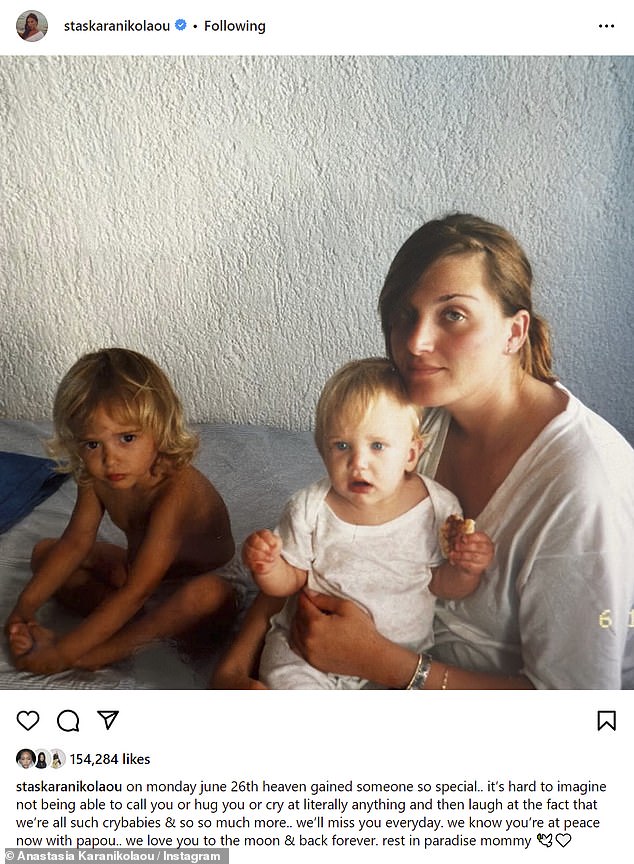 Sad loss: The media personality revealed her mother's death with a new post on Instagram along with a series of retro photos taken over the years