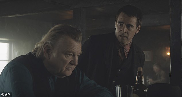 Pictured: Brendan Gleeson (left) and Colin Farrell (right) on the set of Banshees of Inisherin