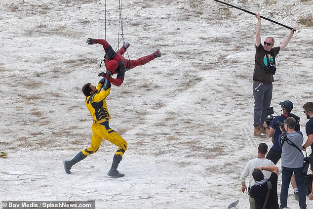 Fight scene: The Aussie star reprises his role as Wolverine in the upcoming sequel, having last played the role in 2017's Logan