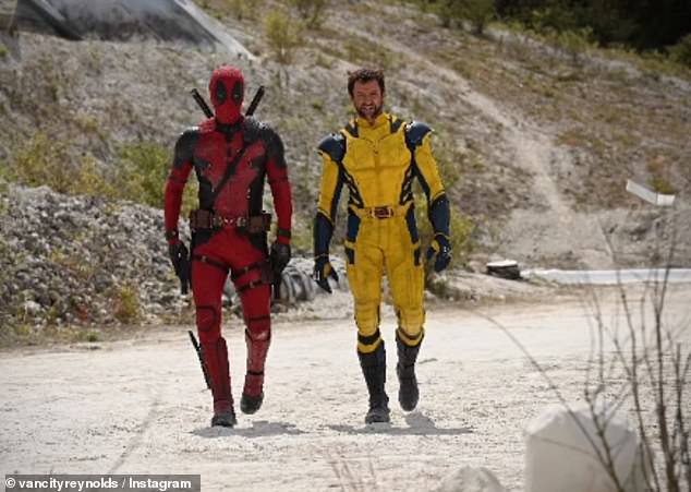 Reunited: Filming took place on a UK beach on Monday as the two Hollywood stars captured an epic fight scene in their iconic Marvel character costumes