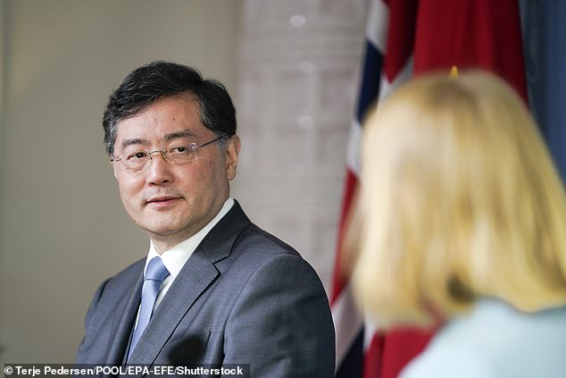 China's Foreign Minister Qin Gang attends a joint press conference with Norwegian Foreign Minister Anniken Huitfeldt in Oslo in May