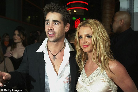 Nothing to see here: Colin Farrell and Britney were spotted kissing at the premiere of his film The Recruit in 2003, but he denied there was anything serious going on between them