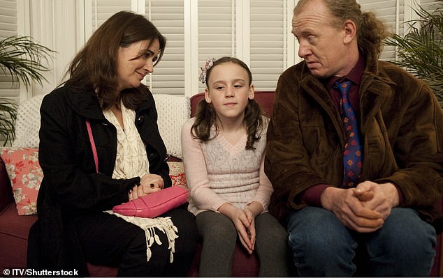 Throwback: The actress first stepped onto the cobblestones wide-eyed as a nine-year-old in 2011, playing the adopted daughter of Eddie and Anna Windass (pictured in 2011)