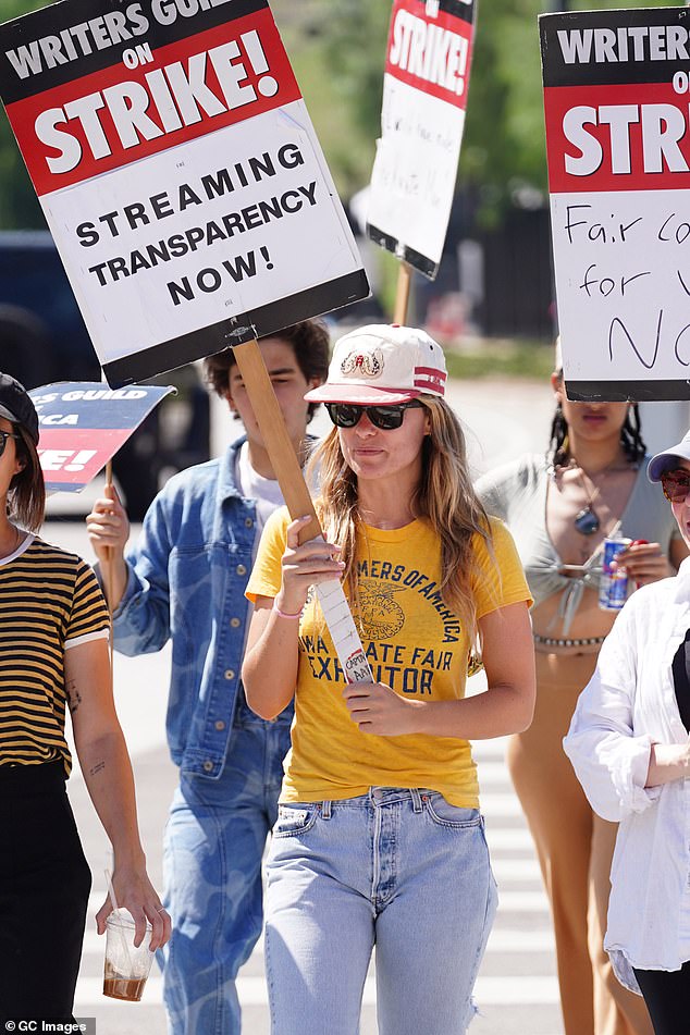 Elected by her colleagues: On Friday, election results showed she received 81 of the votes cast.  Her challenger Maya Gilbert-Dunbar, on the other hand, received 19 percent (Olivia Wilde was seen at the strike outside Universal Studios earlier this month).