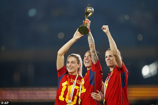 Hermoso celebrates Spain's World Cup victory after narrowly beating England 1-0 in the final