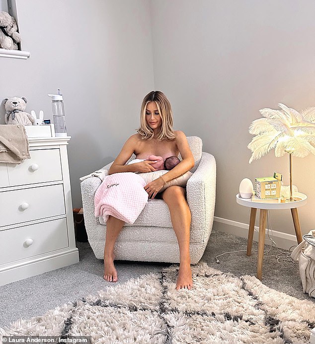 Candid: On Tuesday, Laura gave her fans a candid update about Bonnie's nutrition journey by sharing a nude photo of her breastfeeding