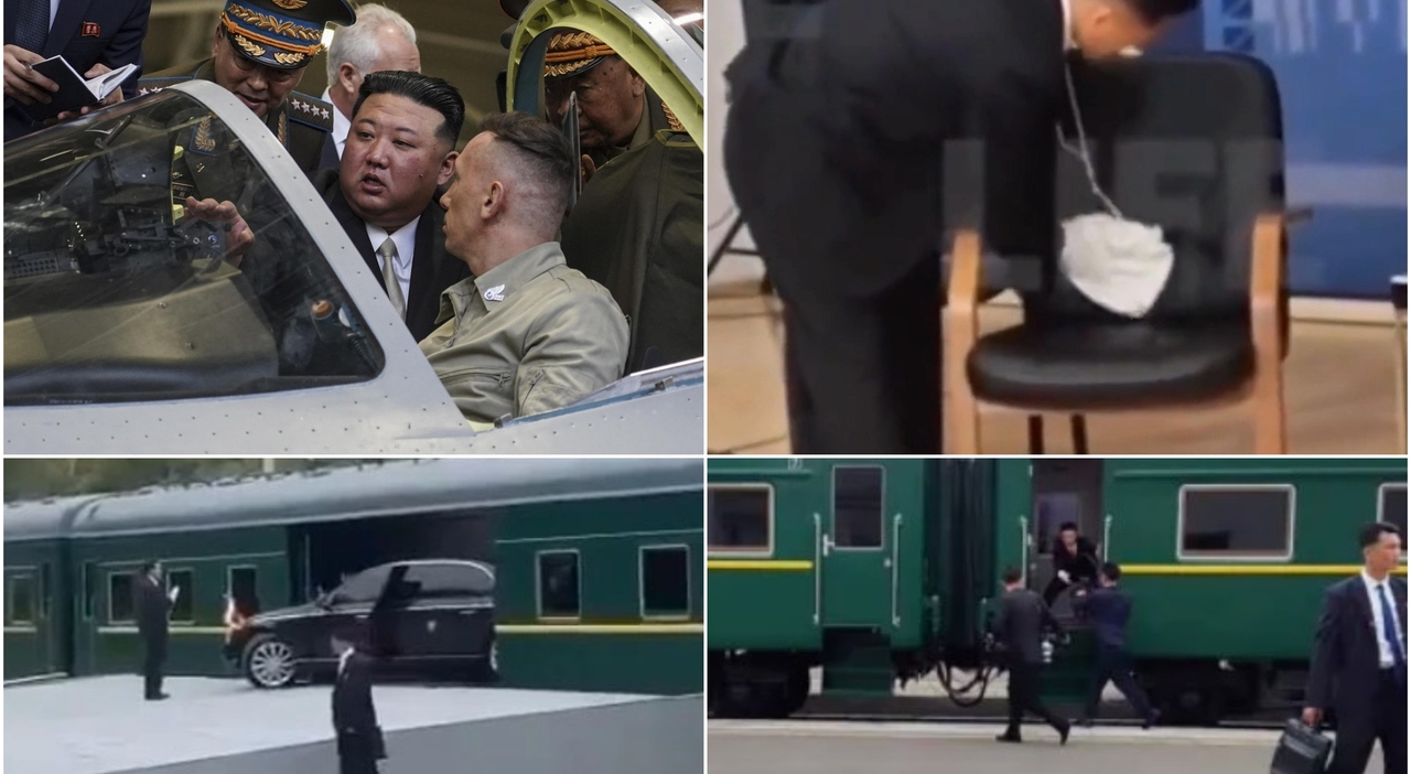 Kim Jong un from cleaning the chair before meeting Putin