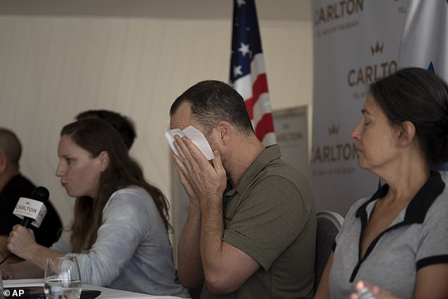 Adrienne's son Nahal cried at a news conference today where he and families of other missing Americans pleaded for information and help