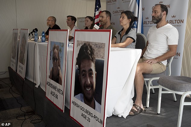 The families of missing Americans begged for information in Tel Aviv on Tuesday