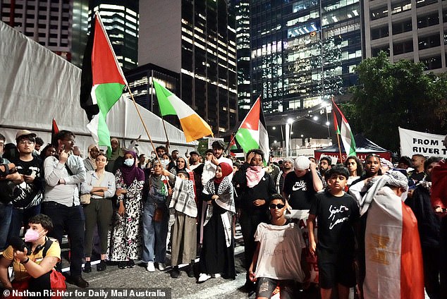 BRISBANE, AUSTRALIA: A protest in support of Palestine in Brisbane on Friday evening